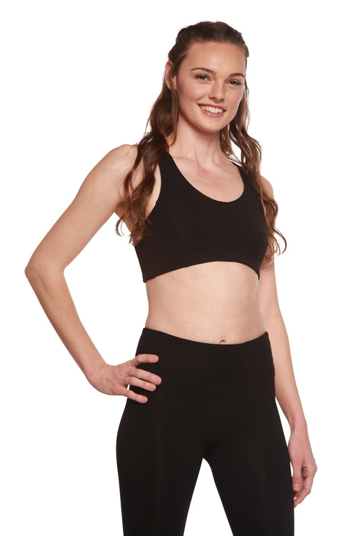Bamboo Padded Sports Bra – Black